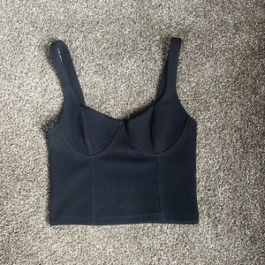 ZARA black crop top corset style top. Excellent condition!